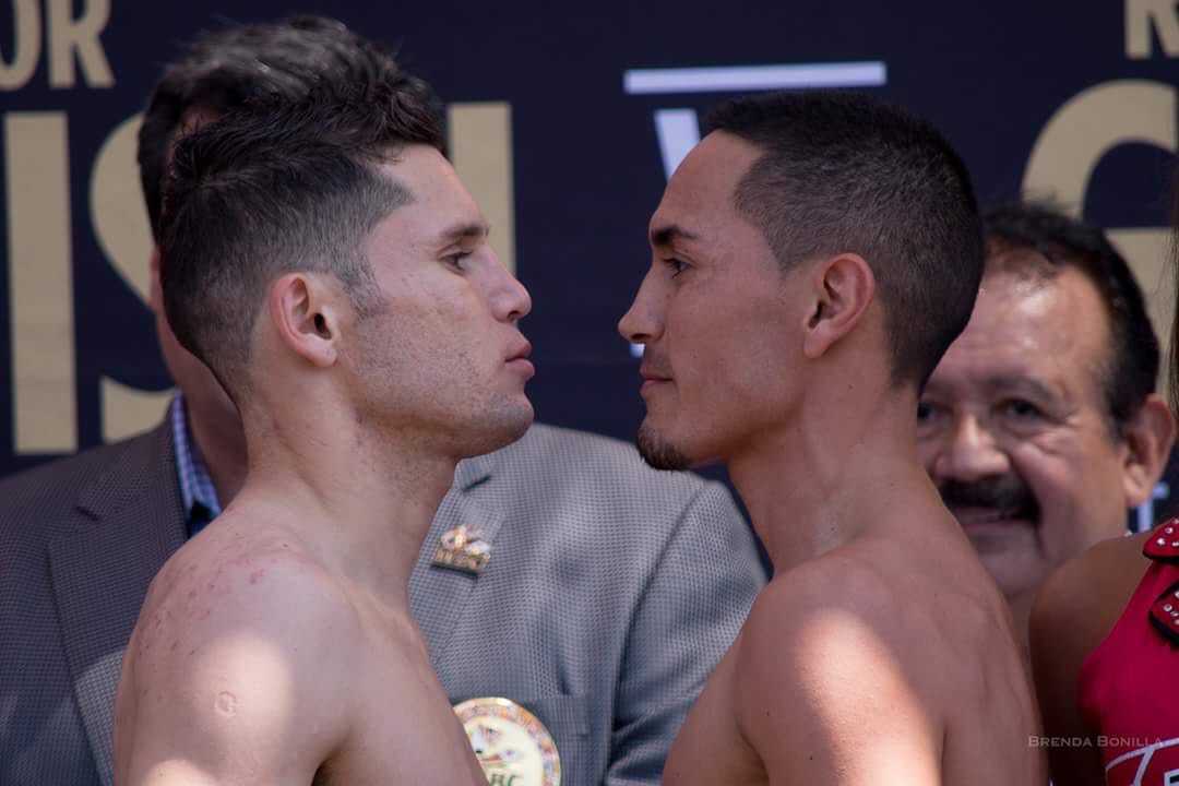 Carlos Cuadras & Juan Francisco Estrada at weigh in (HBO Boxing)