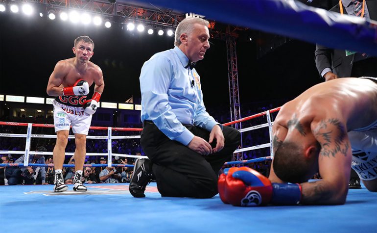 Gennady Golovkin & Vanes Martirosyan in the canvas (DAZN)