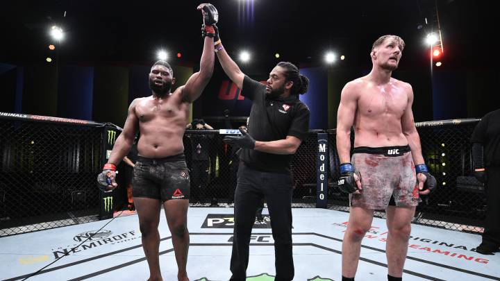Alexander Vólkov & Curtis Blaydes (Photo By Chris Unger, Zuffa LLC, Reuters)