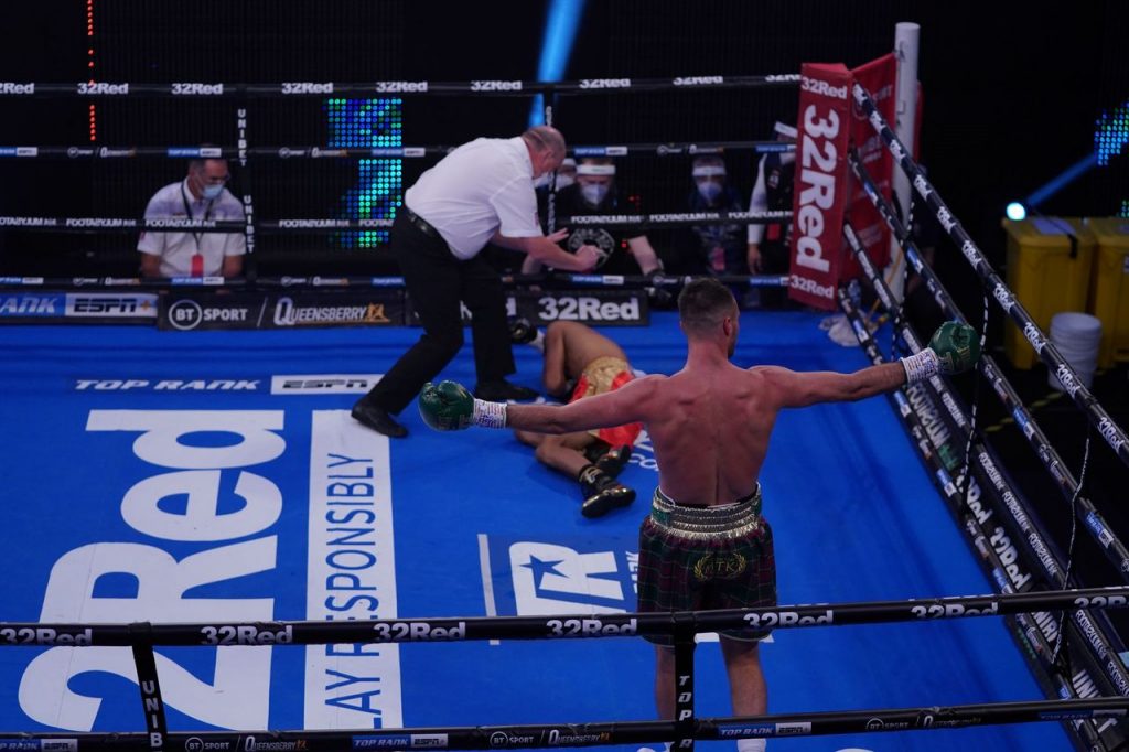 Josh Taylor & Apinun Khongsong (Photo Credit Queensberry Promotions)