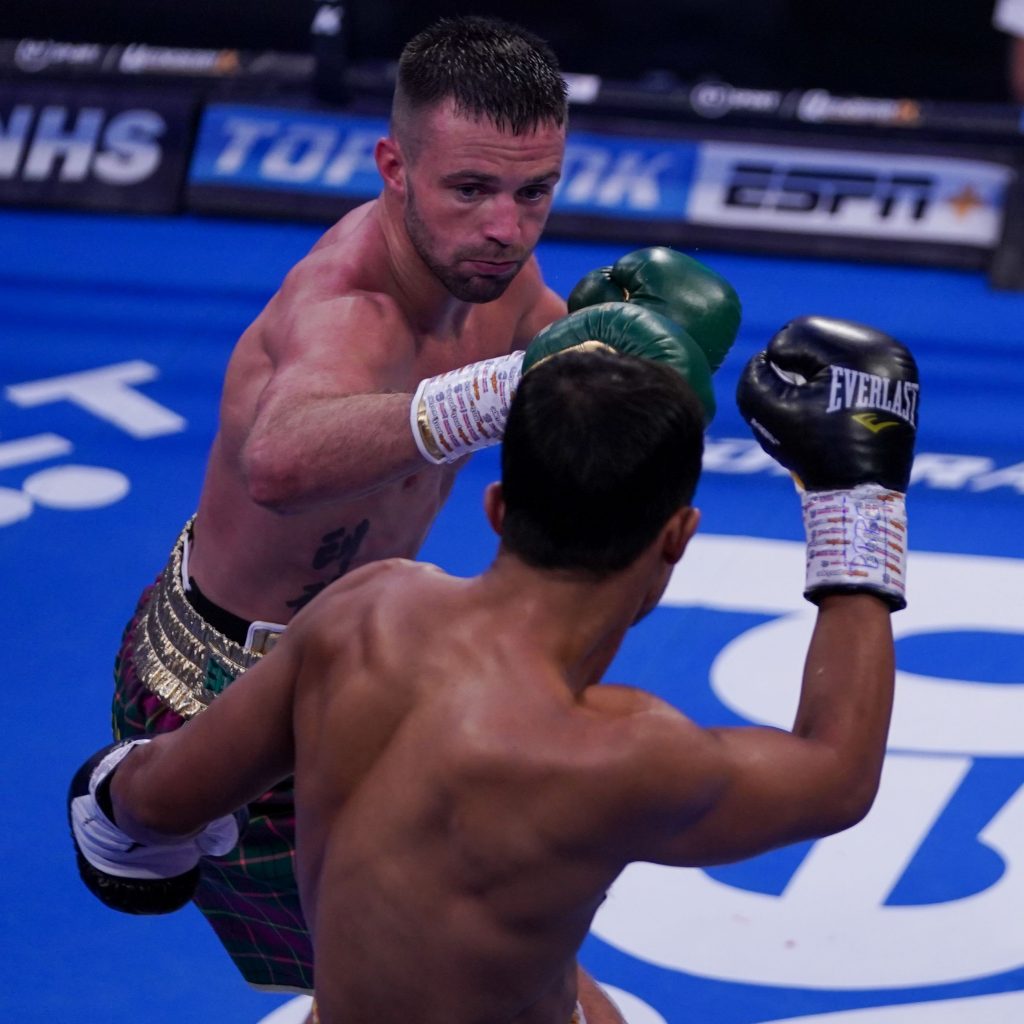 Josh Taylor & Apinun Khongsong (Photo Credit Queensberry Promotions)