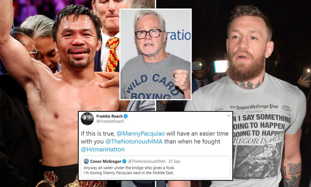 Manny Pacquiao, Freddie Roach & Conor McGregor (Foto Cortesía)