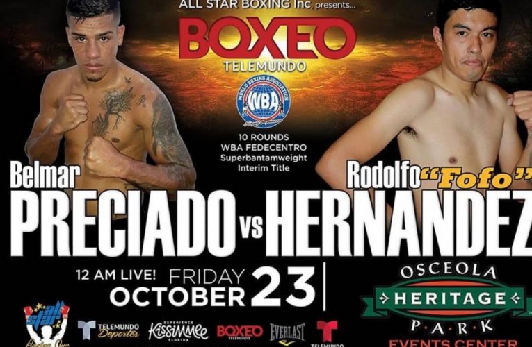 BELMAR PRECIADO VS RODOLFO HERNÁNDEZ EN SÚPER VELADA DE ALL STAR BOXING EL VIERNES