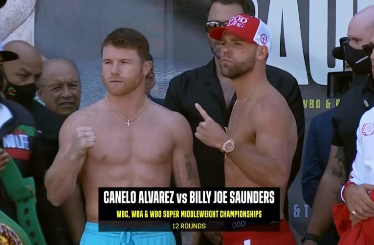 Canelo Álvarez y Billy Joe Saunders en peso y listos para mañana