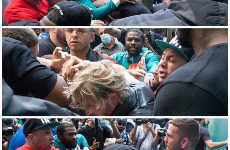 Floyd Mayweather deja con ojo morado y diente flojo a Jake Paul