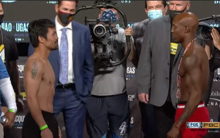 Manny Pacquiao y Yordenis Ugas dan el peso para mañana